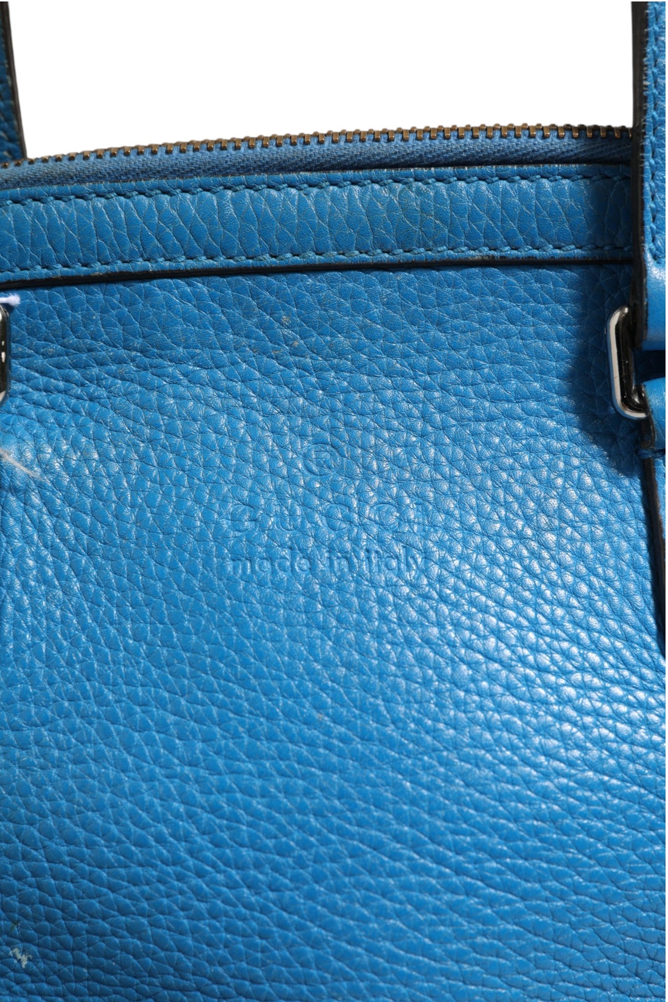 Used Gucci Leather Dome Handbag - Blue