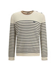 Prada Wool Striped Jacquard Sweater - Ivory & Black