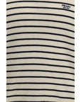 Prada Wool Striped Jacquard Sweater - Ivory & Black