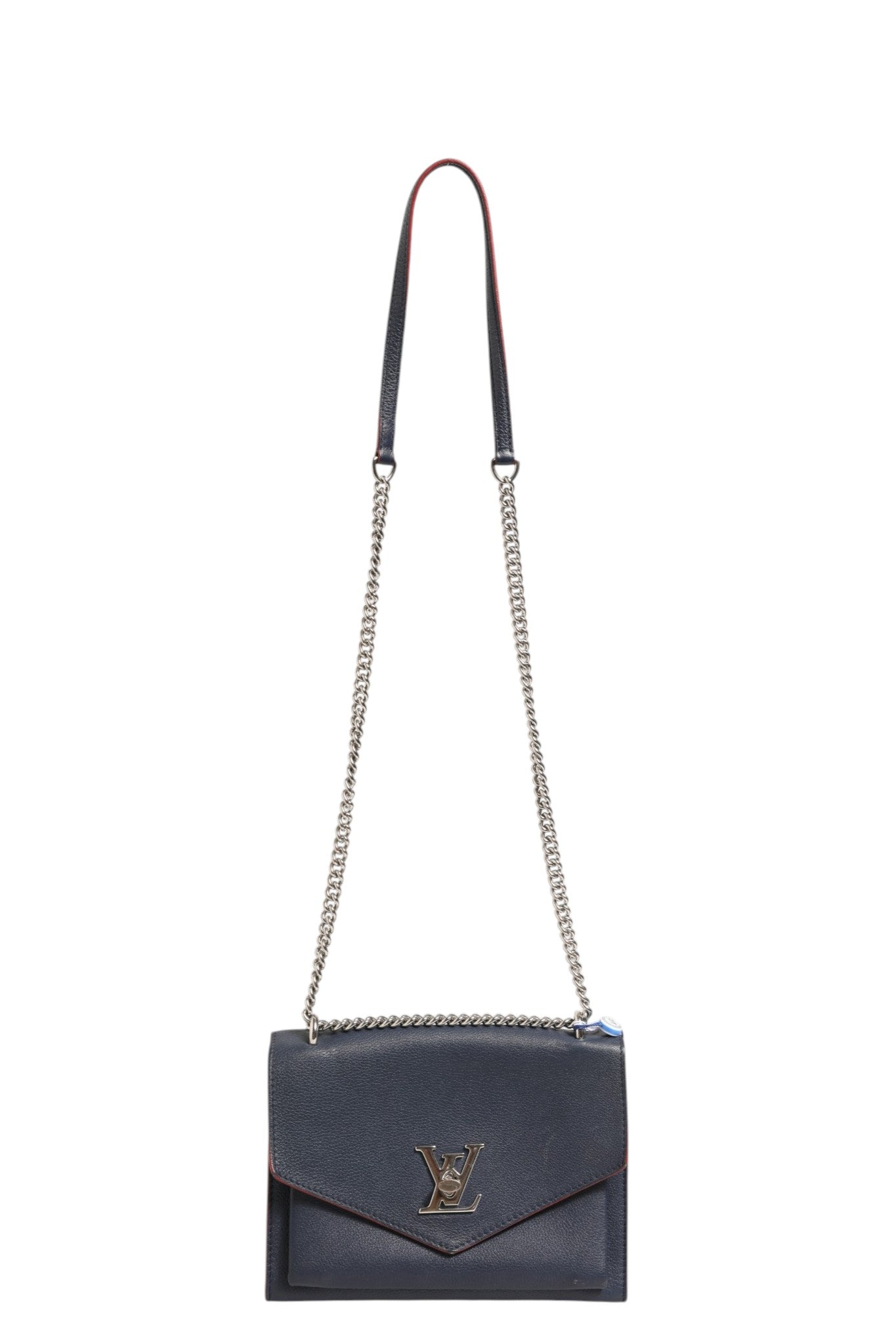 Louis Vuitton Mylockme Leather Chain Shoulder Bag - Navy Blue