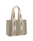 Chloé Linen Woody Shoulder Bag - Beige