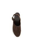 Chloé Jeannette Heeled Clog Mules In Suede Leather - Brown
