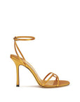 Jimmy Choo Leo Silk Stiletto Heel Sandals - Sunset Orange