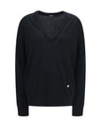 Balmain Merino Wool V-Neck Sweater - Black