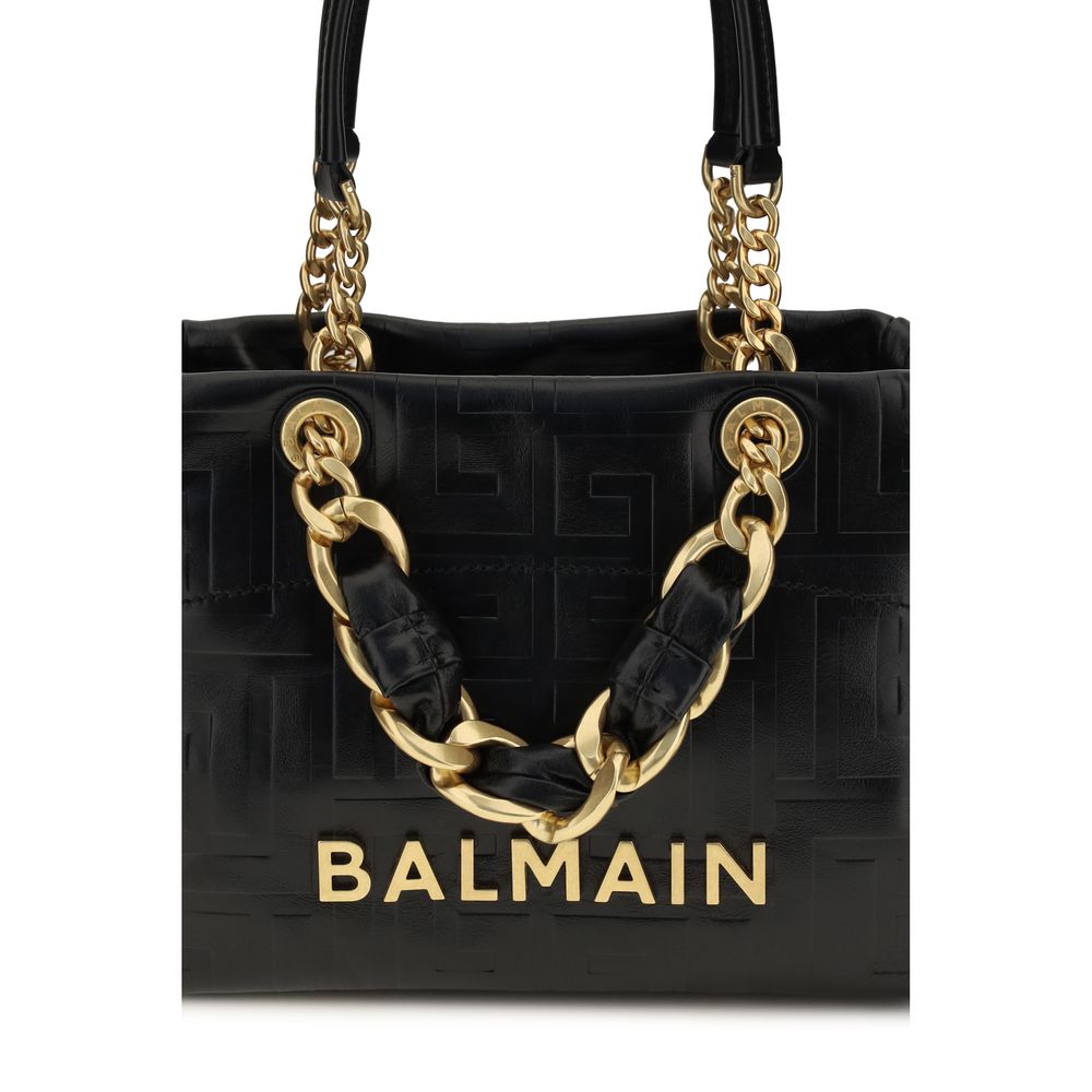 Balmain Cabas 1945 Small Tote &amp; Shoulder Bag - Black
