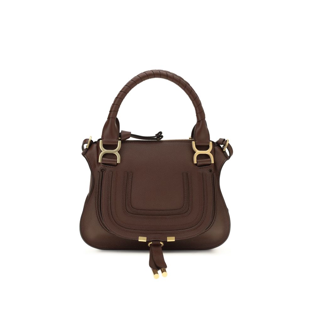 Chloé Leather Marcie Handbag - Chocolate Brown