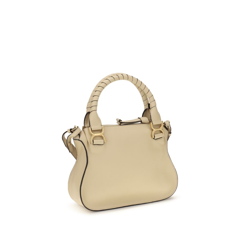 Chloé Marcie Small Leather Double Carry Bag - Beige