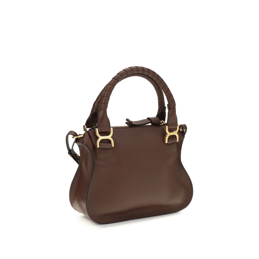 Chloé Leather Marcie Handbag - Chocolate Brown