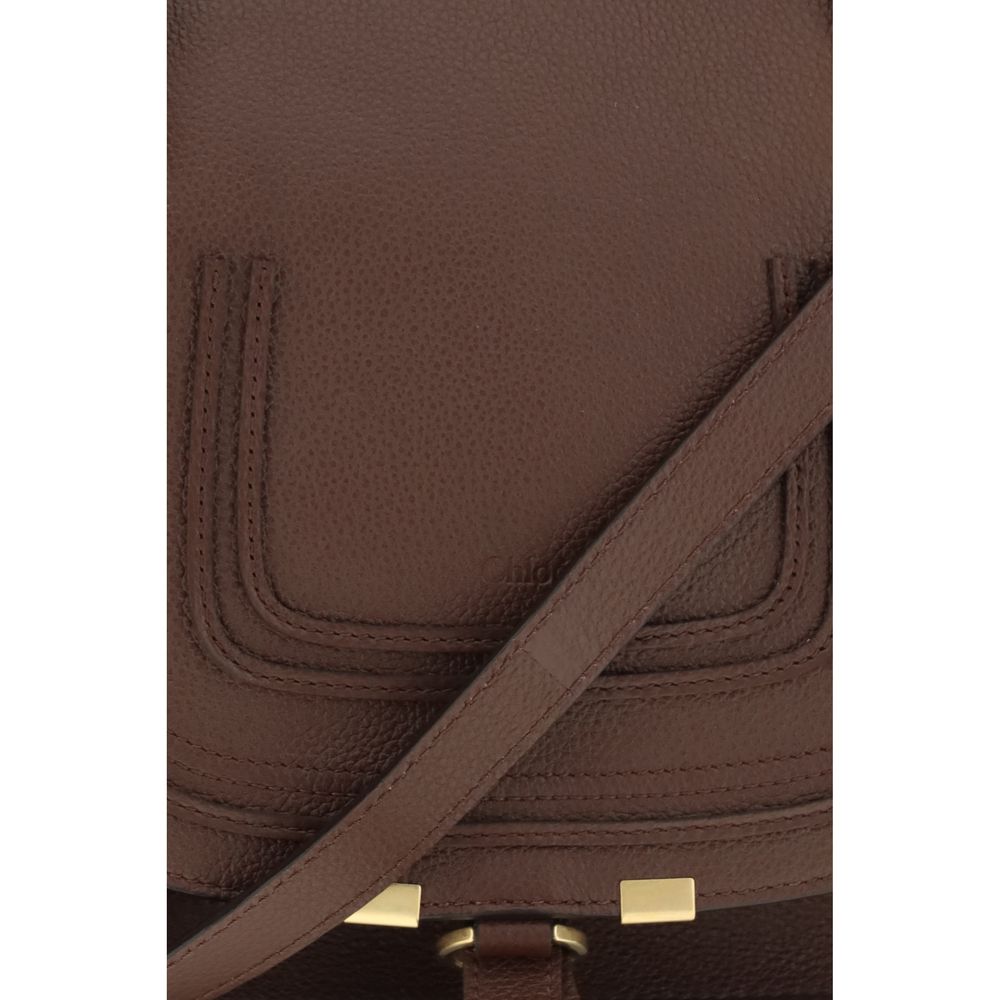 Chloé Leather Marcie Handbag - Chocolate Brown