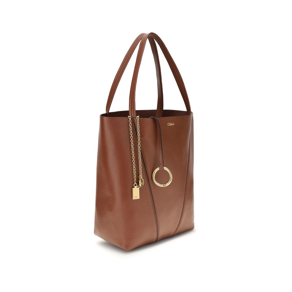 Chloé Spin Tote Bag - Tan Brown