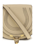Chloé Leather Small Marcie Shoulder Bag - Beige