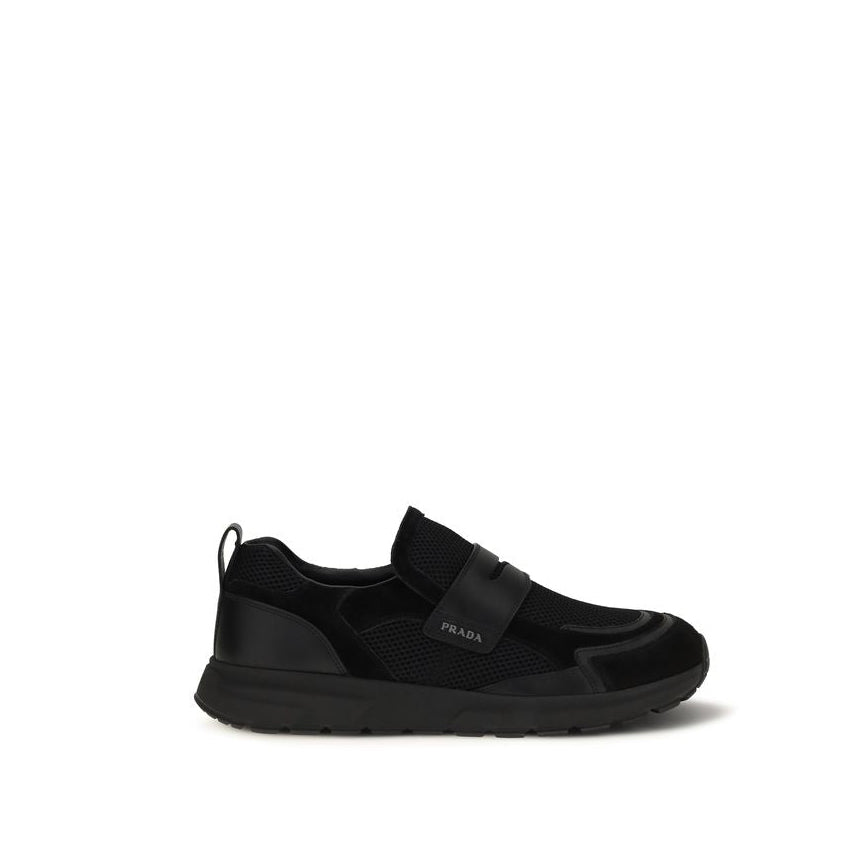 Prada Sport Mesh Loafer Sneakers - Black