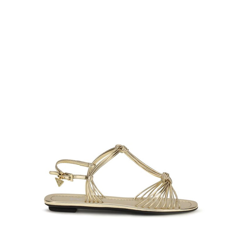 Prada Mordoré Leather Flat Sandals - Gold
