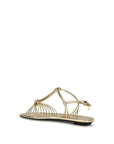 Prada Mordoré Leather Flat Sandals - Gold