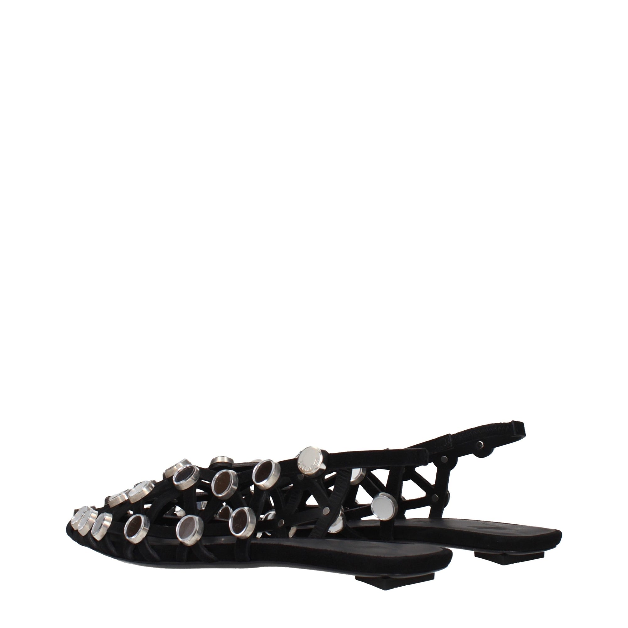 The Attico Grid Slingback Ballet Flats - Black