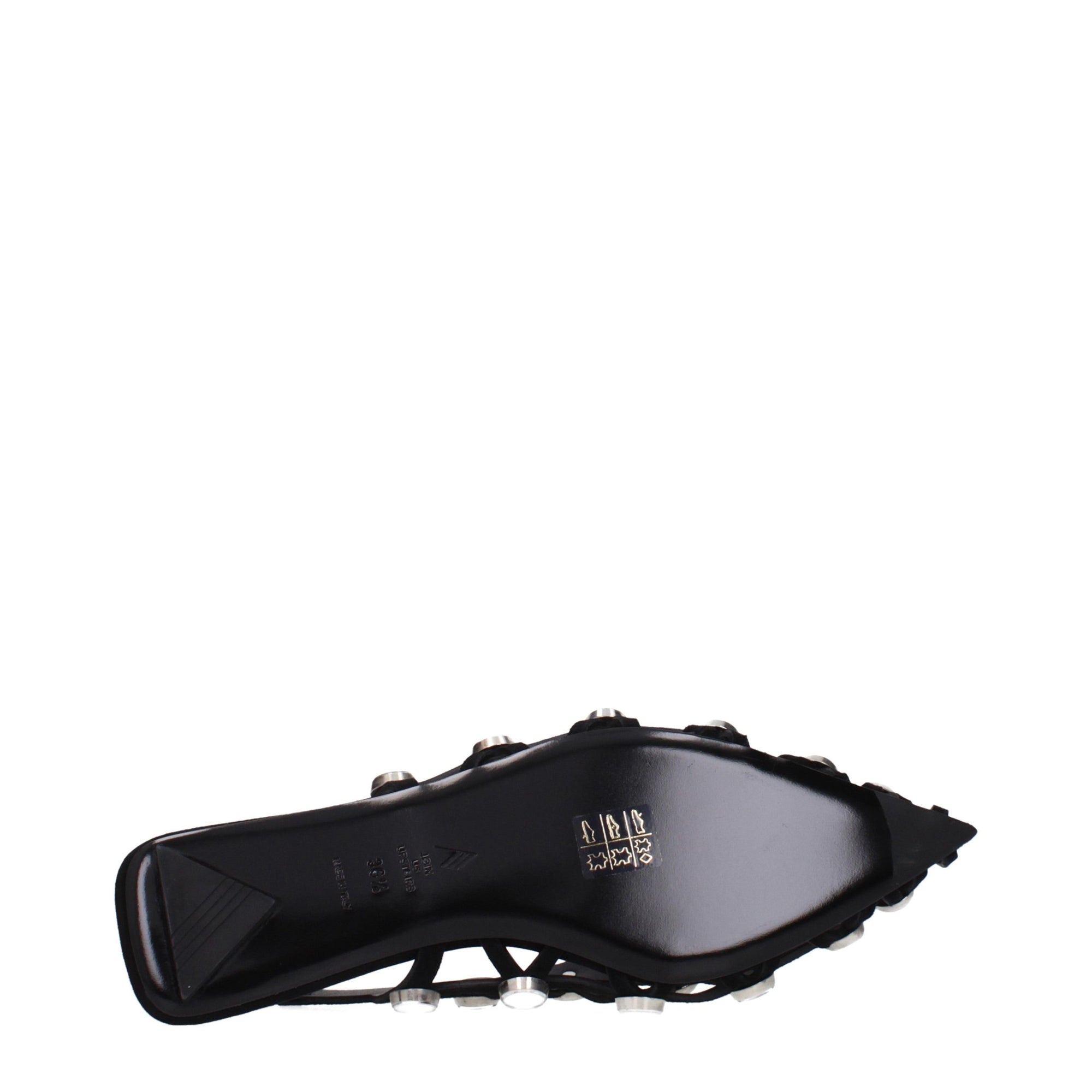 The Attico Grid Slingback Ballet Flats - Black