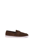 Prada Leather Suede Slip-On Loafers - Brown