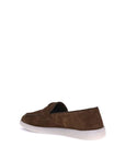 Prada Leather Suede Slip-On Loafers - Brown