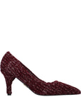 Prada Melange Knitted Pointed Toe Pumps - Burgundy Red