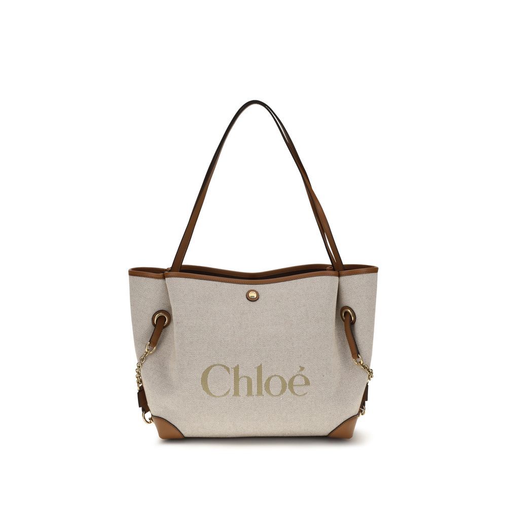 Chloé Clover Canvas Tote & Shoulder Bag - Beige