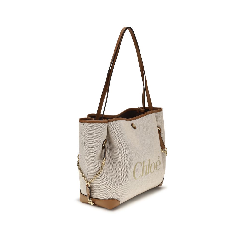 Chloé Clover Canvas Tote & Shoulder Bag - Beige