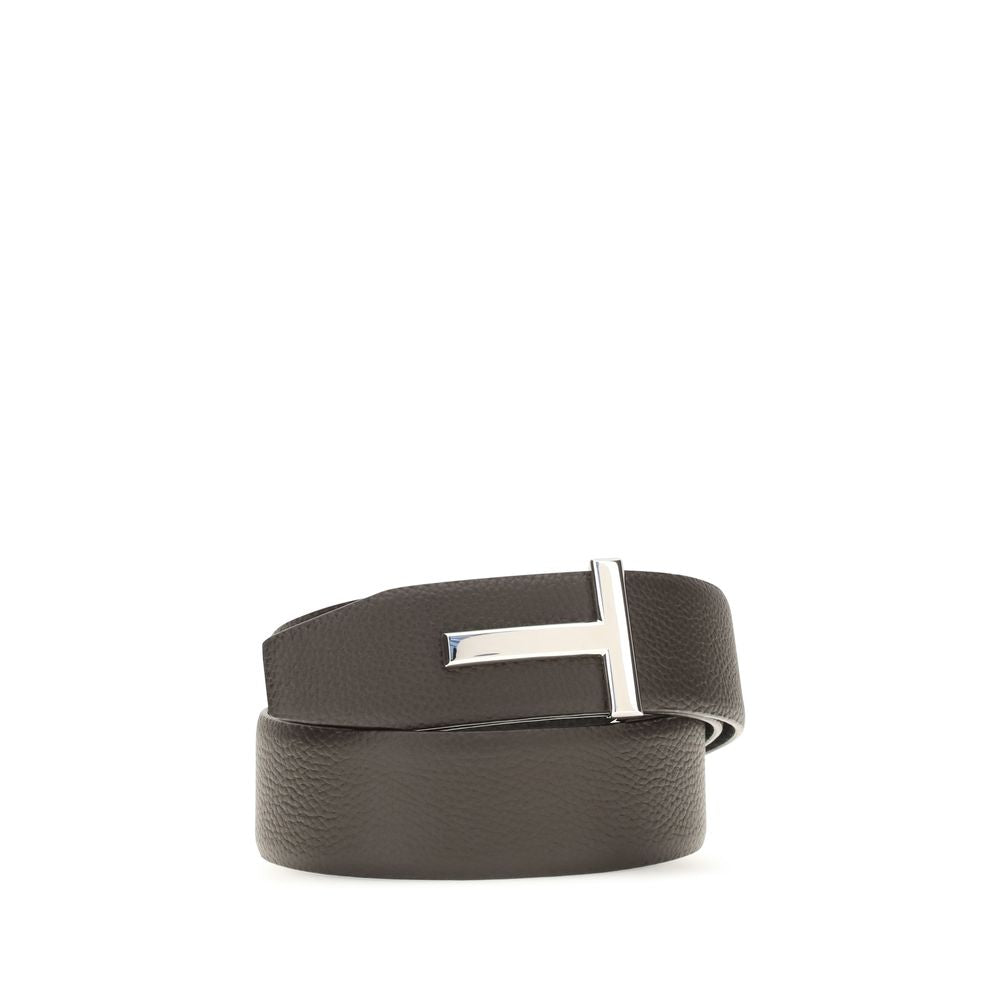 Tom Ford T Buckle Leather Belt - Brown