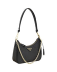 Prada Re-Edition Mini Saffiano Leather Shoulder Bag - Black