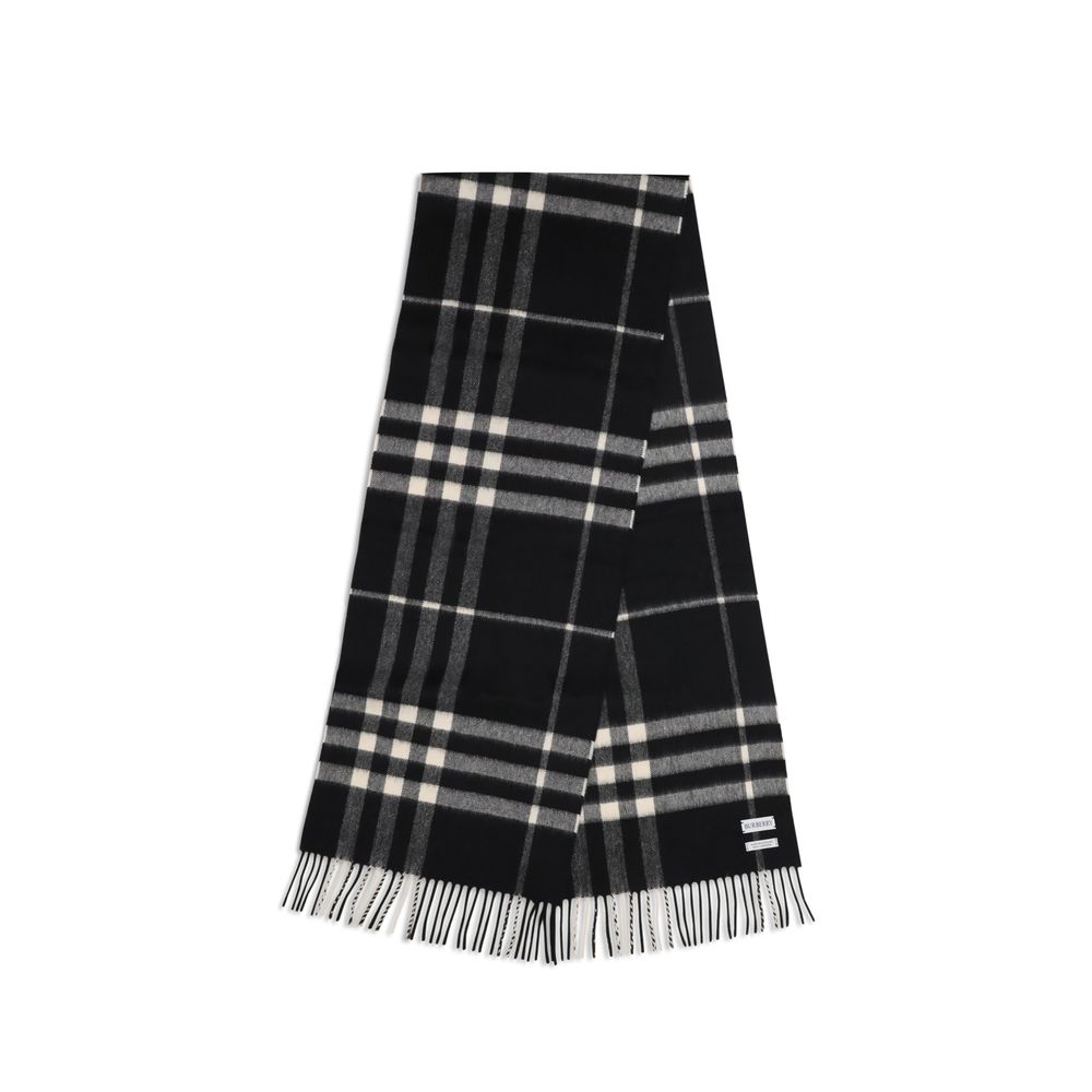 Burberry Classic Check Cashmere Scarf - Black/Calico