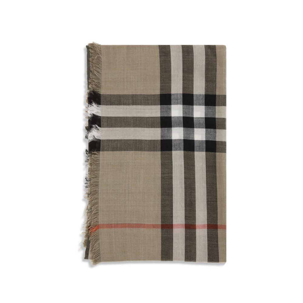 Burberry Checkered Wool & Silk Muslin Scarf
