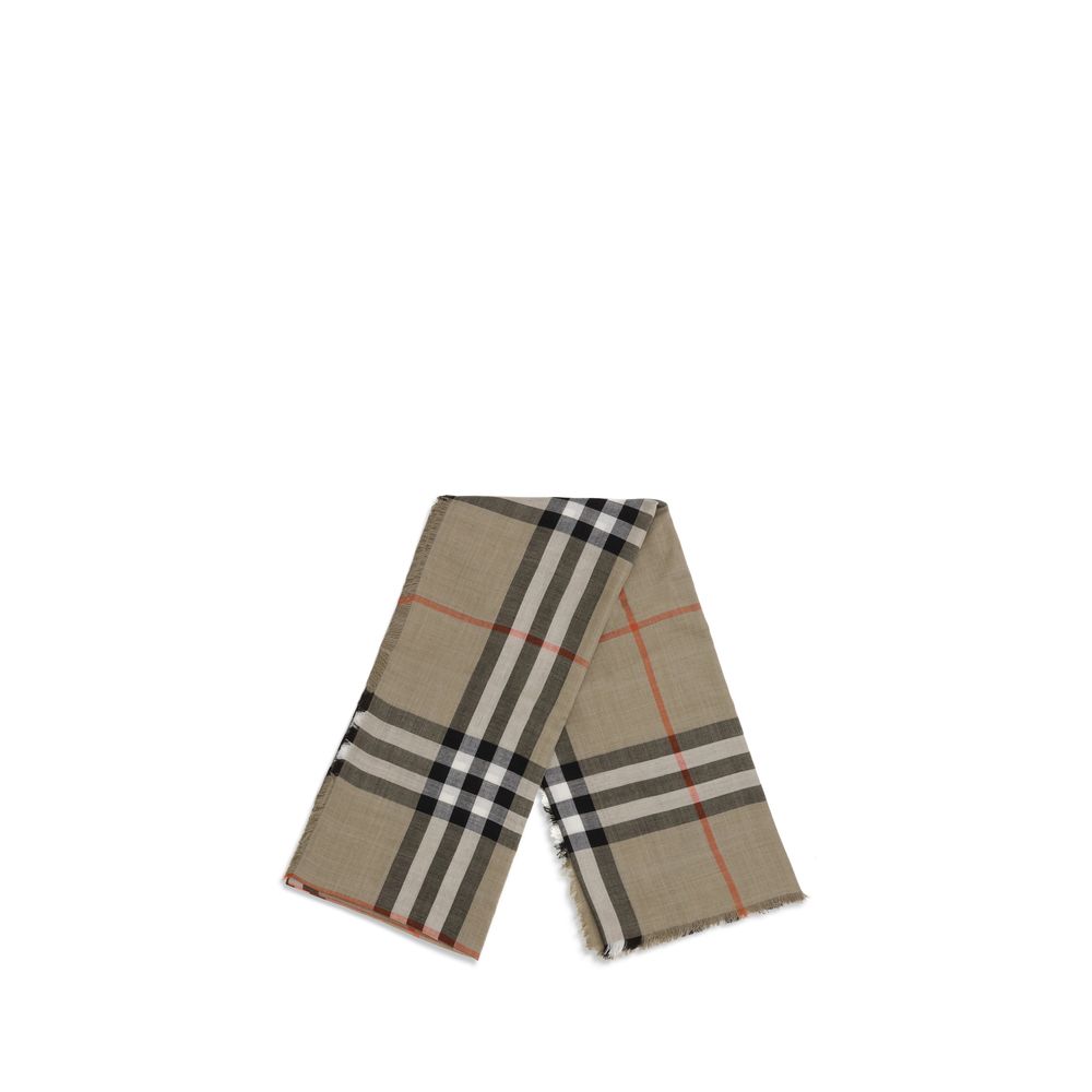 Burberry Checkered Wool & Silk Muslin Scarf