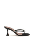 Amina Muaddi Gigi Silk Stiletto Heel Sandals - Black