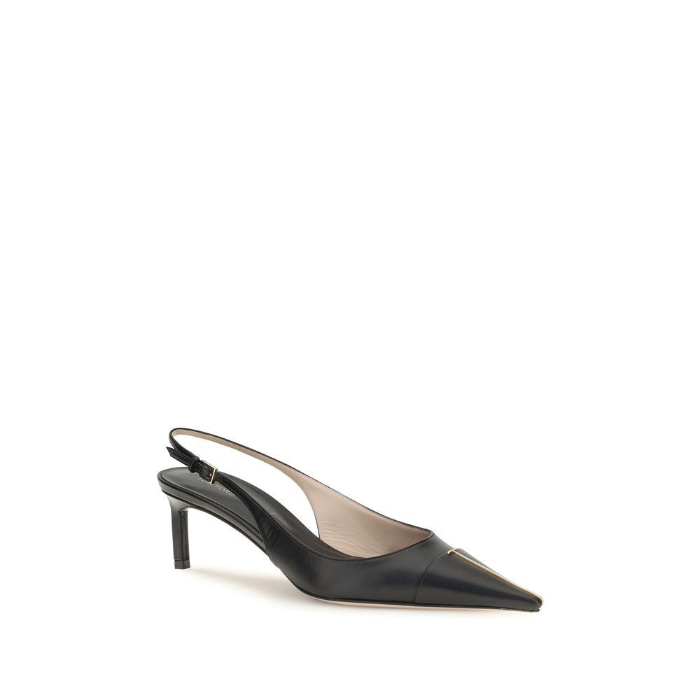 Tom Ford Leather Slingback Pumps - Black