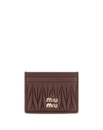 Matelassé Nappa Leather Card Holder - Brown