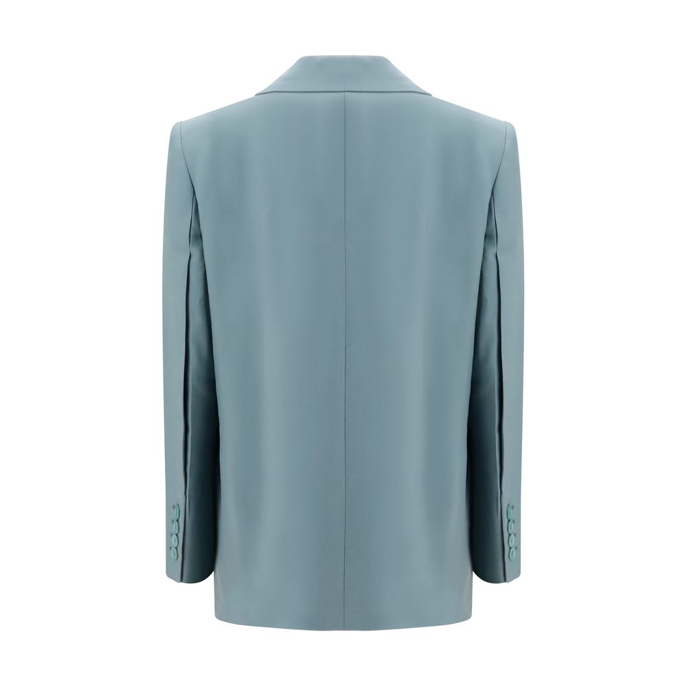 Chloé Wool Double-Breasted Blazer - Blue