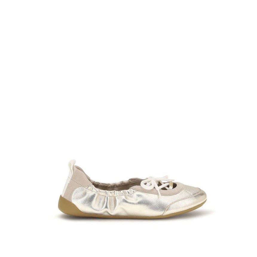 Chloé Kick Leather Sneakers - Silver