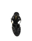 Saint Laurent Leather Platform Sandals - Black
