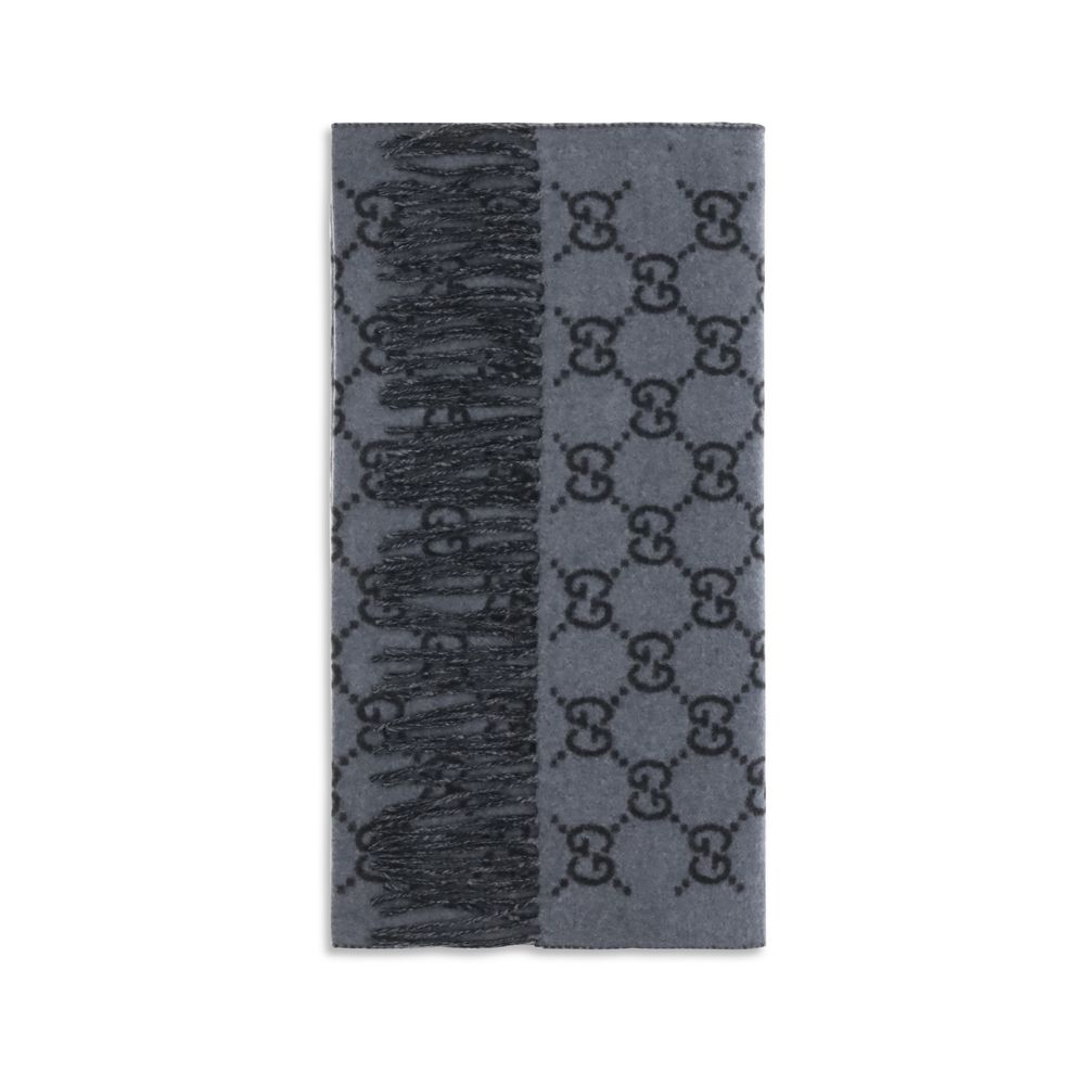 Gucci Cashmere GG Pattern Scarf - Blue