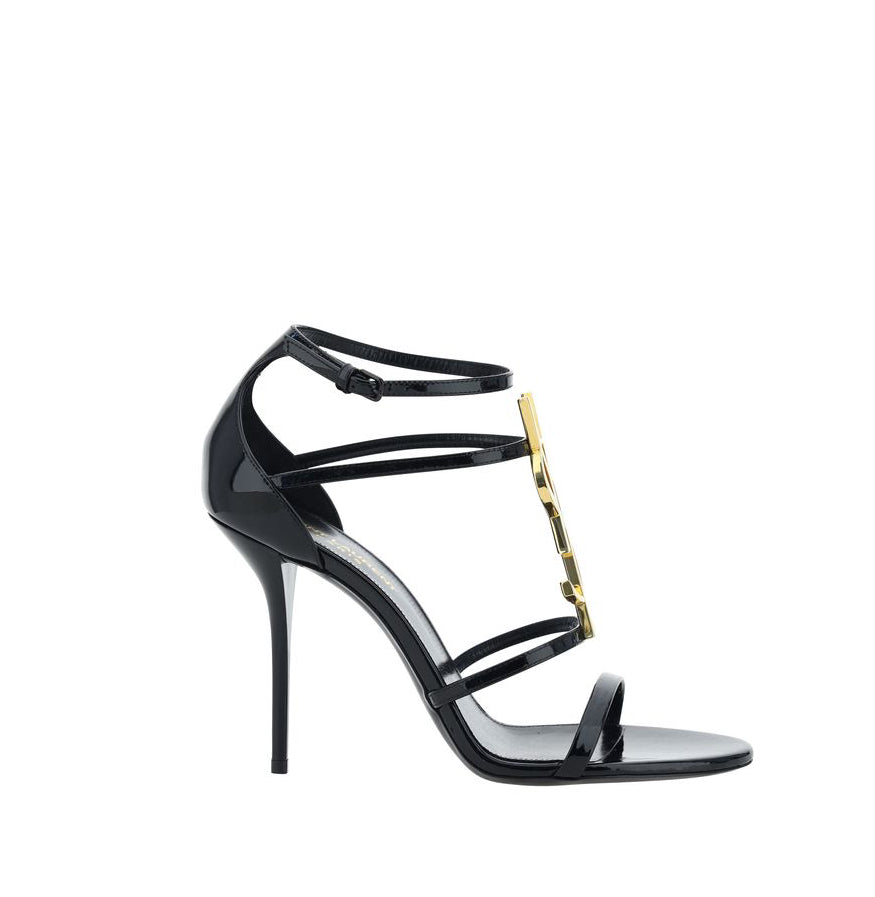 Saint Laurent Cassandra Stiletto Heel Sandals - Black