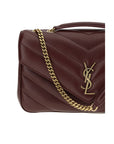 Saint Laurent Leather LouLou Shoulder Bag - Bordeaux