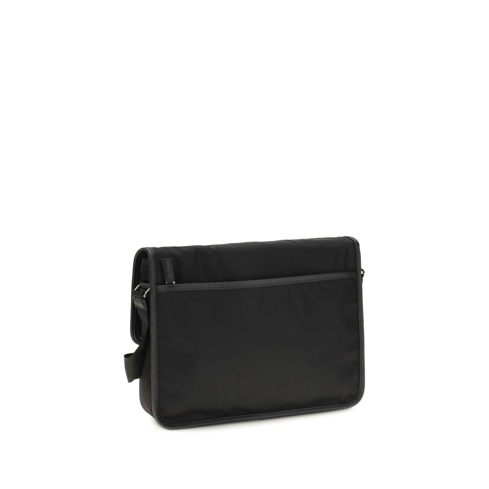 Prada Re-Nylon And Saffiano Leather Shoulder Bag - Black