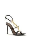 Giuseppe Fishbone Slim Heeled Sandals - Black