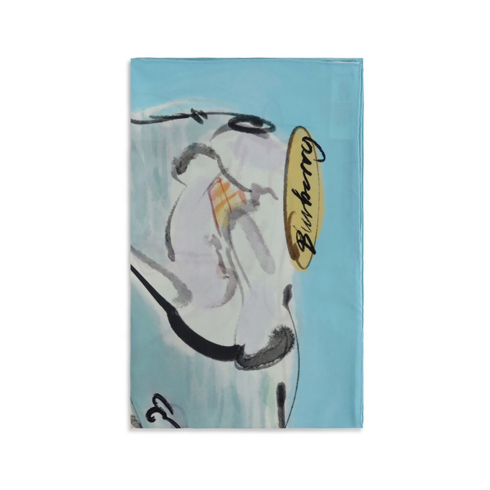 Burberry Swan Lake Print Silk Scarf