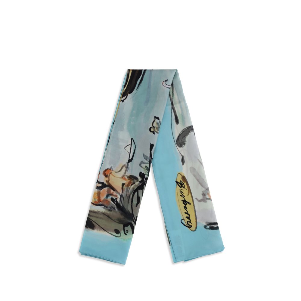 Burberry Swan Lake Print Silk Scarf