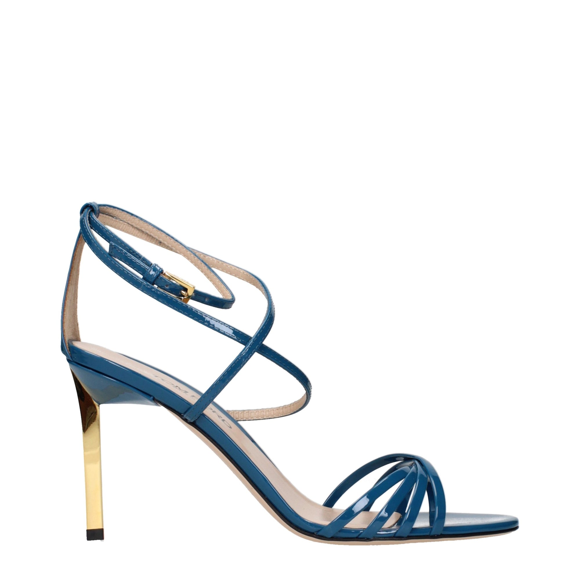 Tom Ford Ida Leather  Stiletto Heel Sandals - Blue