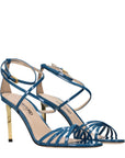 Tom Ford Ida Leather  Stiletto Heel Sandals - Blue