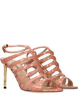 Tom Ford Crocodile Embossed Leather Stiletto Heel Sandals - Pink