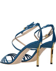 Tom Ford Ida Leather  Stiletto Heel Sandals - Blue