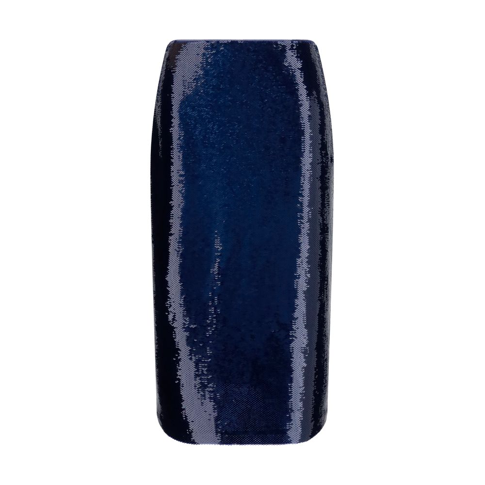 Tom Ford Silk &amp; Sequin Midi Skirt - Black &amp; Blue