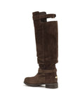Jimmy Choo Over The Knee Biker KB Leather Boots - Brown