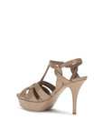 Saint Laurent Leather Tribute Stiletto Sandals - Beige